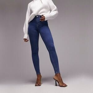 2/$30 Topshop Joni Jeans High Rise Super Skinny Mid Blue W24 #9254